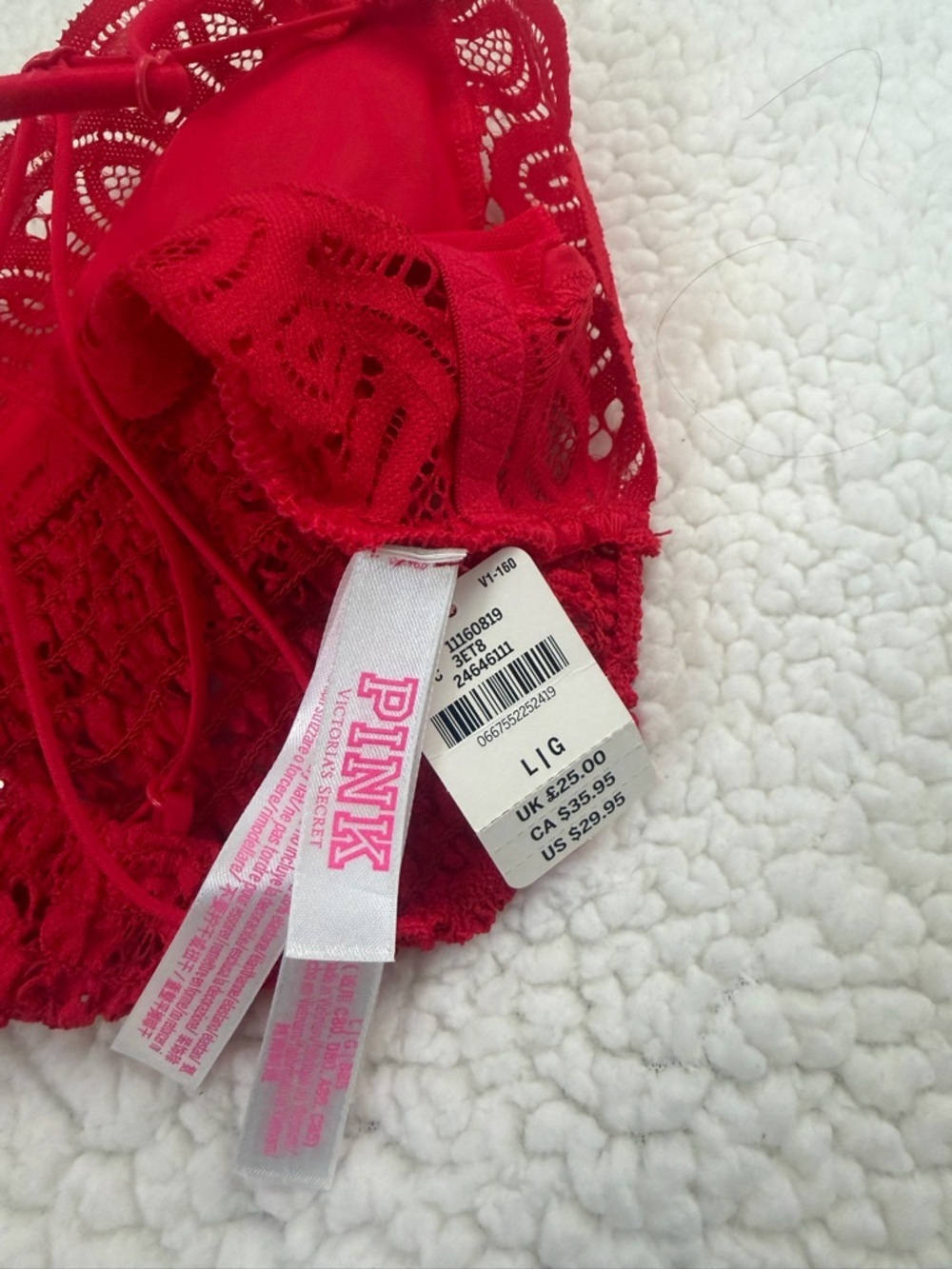 NWT Victoria's Secret PINK Red Lace Bralette - Picture 4 of 4